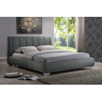 Baxton Studio BBT6085-Queen-GREY Marzenia Contemporary Grey Fabric Queen Size Bed